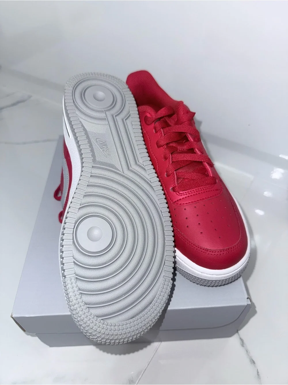 Nike Kids Red and White Sneakers